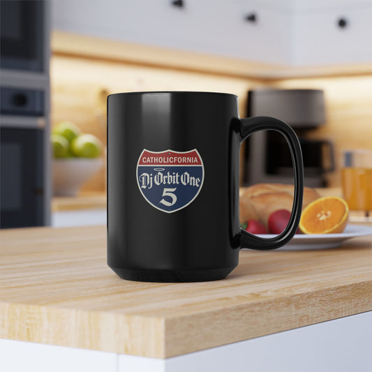 DJ Orbit One Catholicfornia Logo 15 oz. Mug