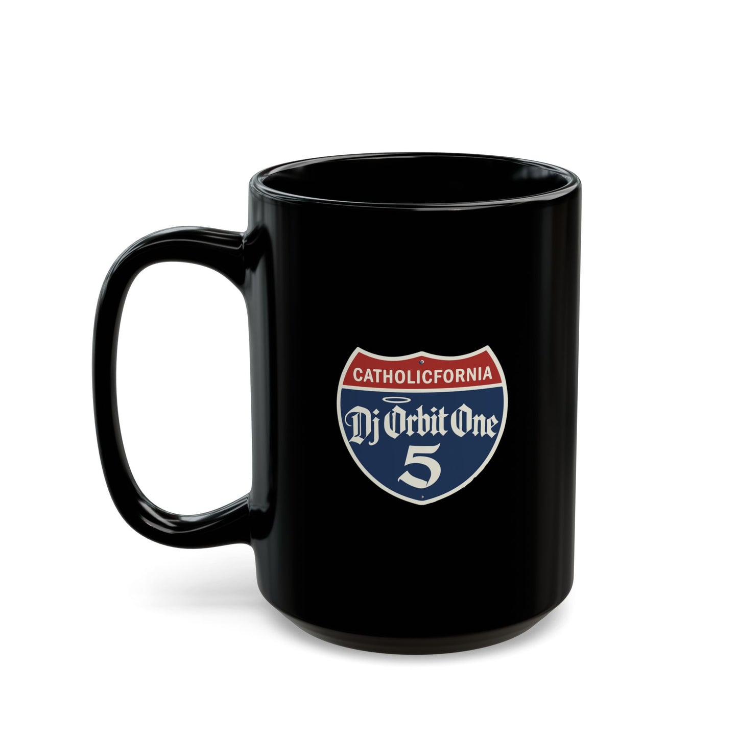 DJ Orbit One Catholicfornia Logo 15 oz. Mug